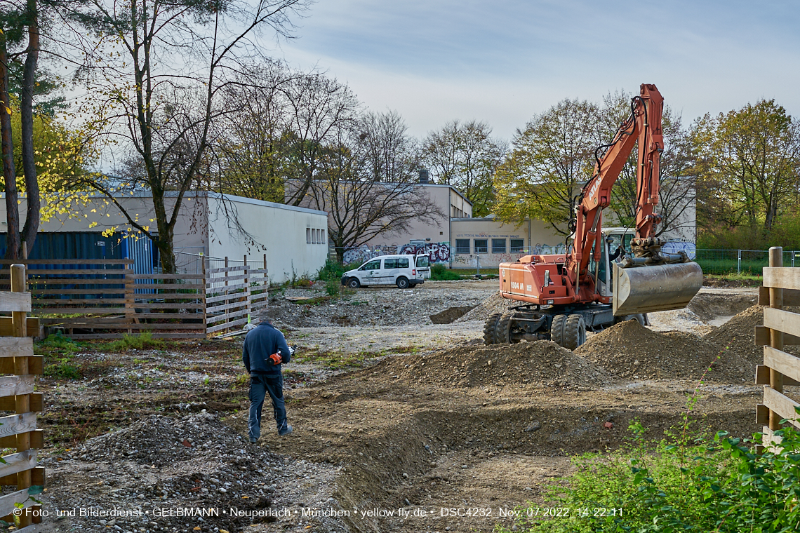 07.11.2022 - Baustelle an der Quiddestraße Haus für Kinder in Neuperlach